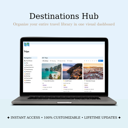 Notion Travel Planner: From Dreaming to Departure