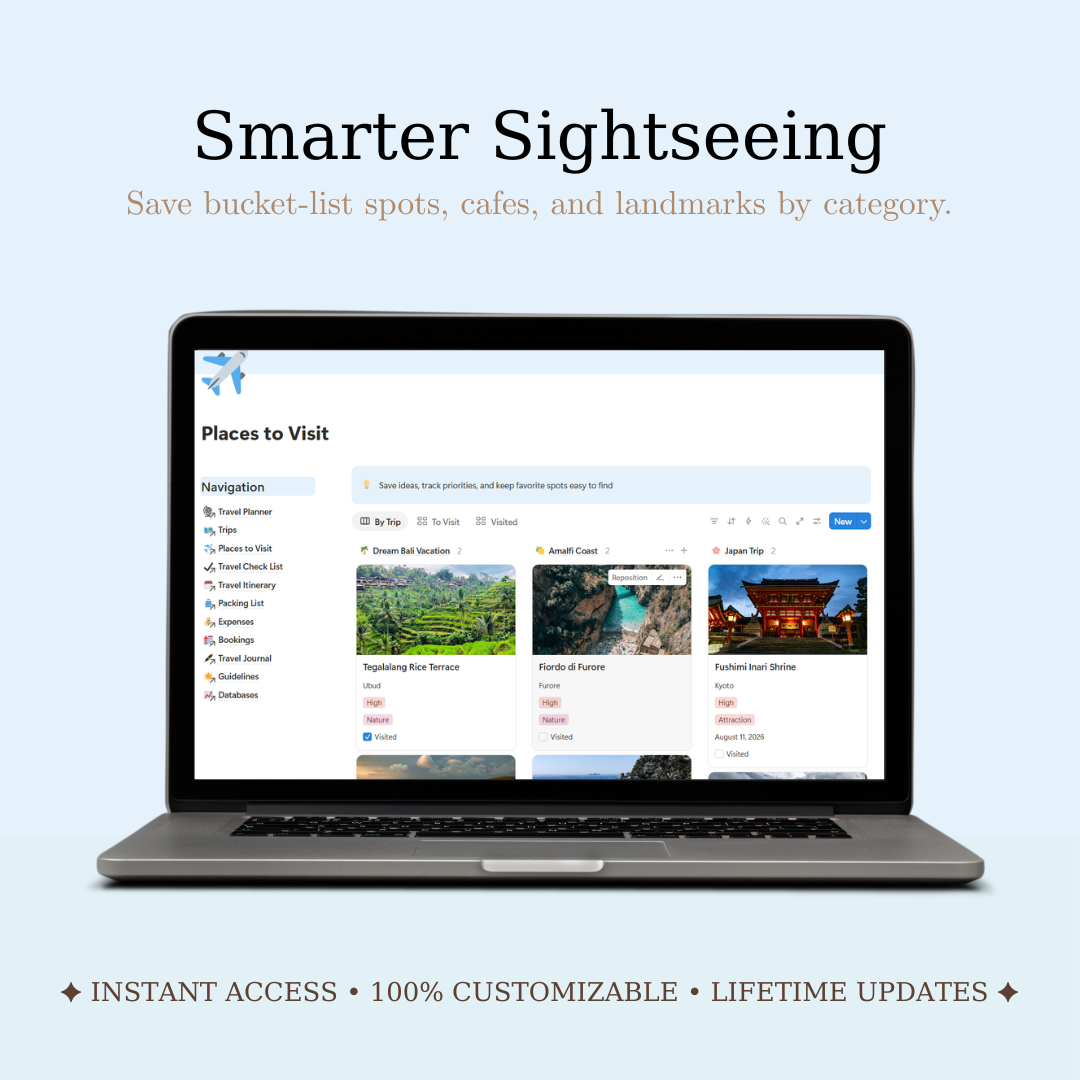 Notion Travel Planner: From Dreaming to Departure