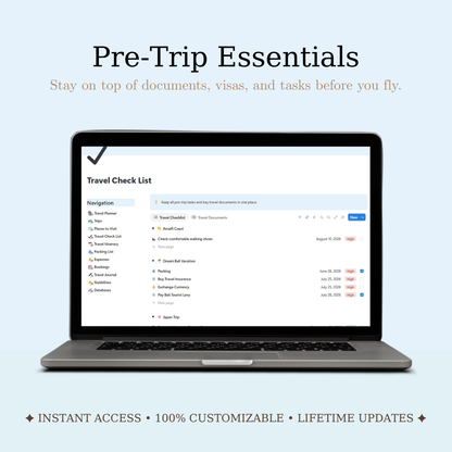 Notion Travel Planner: From Dreaming to Departure